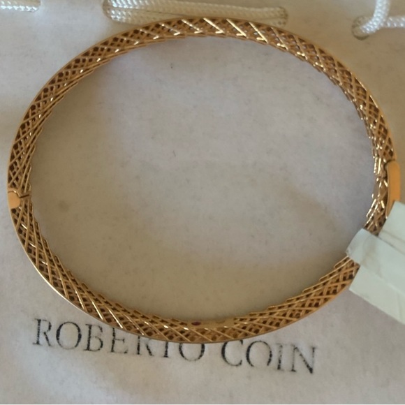 Roberto Coin 18k Rose Gold Golden Gate Symphony Bangle - Picture 2 of 8